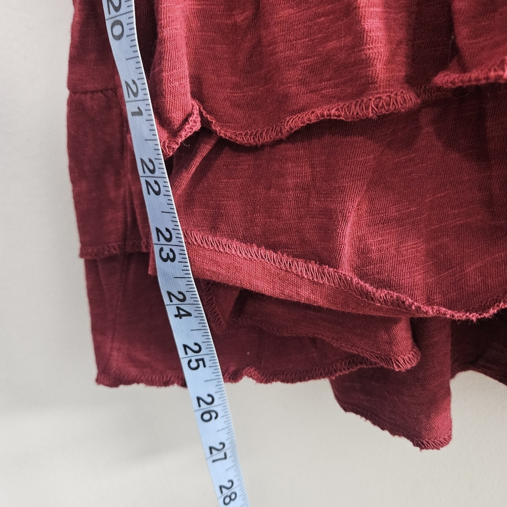 French Laundry Women’s Ombre Ruffle Hem Cotton Top Burgundy Pink Size XL - Picture 9 of 13